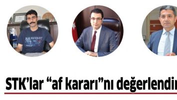 STK&rsquo;LAR &ldquo;AF KARARI&rdquo;NI DEĞERLENDİRDİ