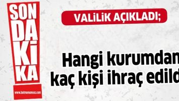 HANGİ KURUMDAN KA&Ccedil; KİŞİ İHRA&Ccedil; EDİLDİ?