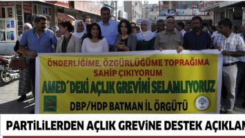 PARTİLİLERDEN A&Ccedil;LIK GREVİNE DESTEK A&Ccedil;IKLAMASI