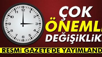 &Ccedil;OK &Ouml;NEMLİ DEĞİŞİKLİK...