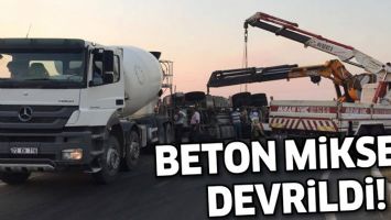 BETON MİKSERİ DEVRİLDİ!