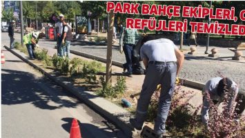 PARK BAH&Ccedil;E EKİPLERİ, ORTA REF&Uuml;JLERİ TEMİZLEDİ