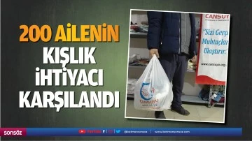 200 ailenin kışlık ihtiyacı karşılandı