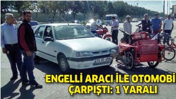 ENGELLİ ARACI İLE OTOMOBİL &Ccedil;ARPIŞTI: 1 YARALI