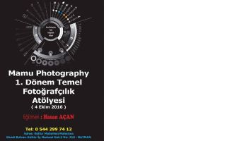 MAMU PHOTOGRAPHY&rsquo;DE DERSLER BAŞLIYOR