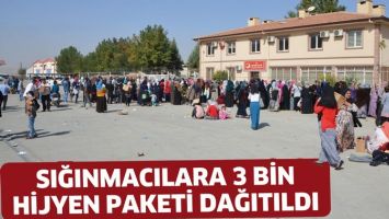 SIĞINMACILARA 3 BİN HİJYEN PAKETİ DAĞITILDI