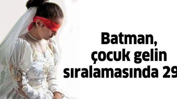 BATMAN, &Ccedil;OCUK GELİN SIRALAMASINDA 29. İL
