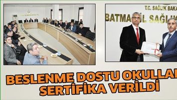 BESLENME DOSTU OKULLARA SERTİFİKA VERİLDİ