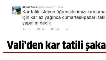 VALİ&rsquo;DEN KAR TATİLİ ŞAKASI