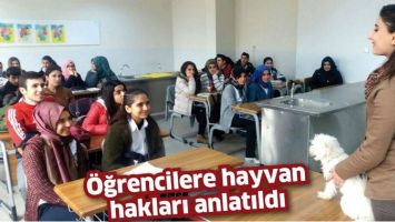 &Ouml;ĞRENCİLERE HAYVAN HAKLARI ANLATILDI