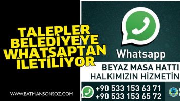 TALEPLER BELEDİYEYE WHATSAPTAN İLETİLİYOR