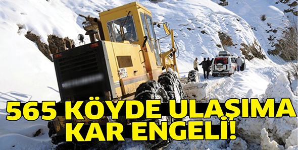 565 K&Ouml;YDE ULAŞIMA KAR ENGELİ!