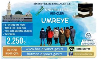 DİYANETTEN &ldquo;HAYDİ, &Uuml;NİVERSİTELİ GEN&Ccedil;LER UMREYE&rdquo;