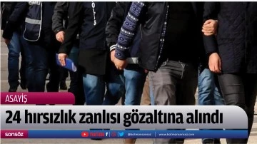 24 hırsızlık zanlısı g&ouml;zaltına alındı