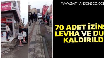 70 ADET İZİNSİZ LEVHA VE DUBA KALDIRILDI