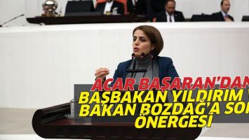 ACAR BAŞARAN&rsquo;DAN BAŞBAKAN YILDIRIM VE BAKAN BOZDAĞ&rsquo;A SORU &Ouml;NERGESİ