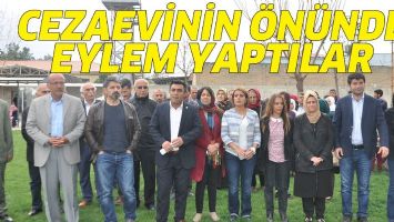CEZAEVİNİN &Ouml;N&Uuml;NDE EYLEM YAPTILAR