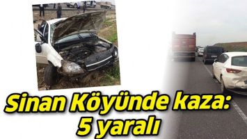 SİNAN K&Ouml;Y&Uuml;NDE KAZA: 5 YARALI