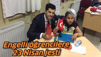 ENGELLİ &Ouml;ĞRENCİLERE 23 NİSAN JESTİ