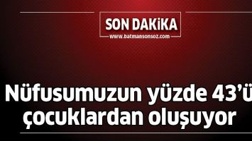 N&Uuml;FUSUMUZUN Y&Uuml;ZDE 43&rsquo;&Uuml; &Ccedil;OCUKLARDAN OLUŞUYOR