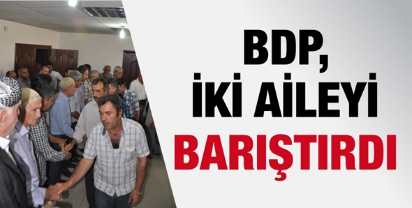 BDP, İKİ AİLEYİ BARIŞTIRDI