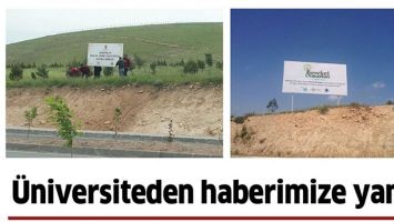 &Uuml;NİVERSİTEDEN HABERİMİZE YANIT