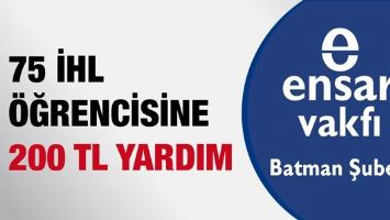 75 İHL &Ouml;ĞRENCİSİNE 200 TL YARDIM