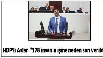 HDP&rsquo;Lİ ASLAN &ldquo;178 İNSANIN İŞİNE NEDEN SON VERİLDİ?&rdquo;