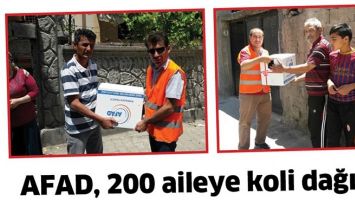 AFAD, 200 AİLEYE KOLİ DAĞITTI