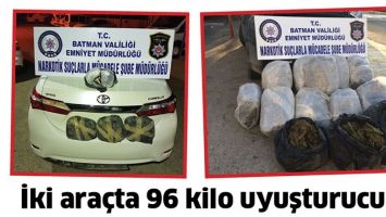 İKİ ARA&Ccedil;TA 96 KİLO UYUŞTURUCU!