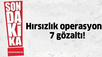 HIRSIZLIK OPERASYONU: 7 G&Ouml;ZALTI!