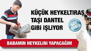 K&Uuml;&Ccedil;&Uuml;K HEYKELTIRAŞ TAŞI DANTEL GİBİ İŞLİYOR