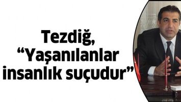 TEZDİĞ, &ldquo;YAŞANILANLAR İNSANLIK SU&Ccedil;UDUR&rdquo;