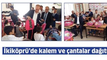 İKİK&Ouml;PR&Uuml;&rsquo;DE KALEM VE &Ccedil;ANTALAR DAĞITILDI