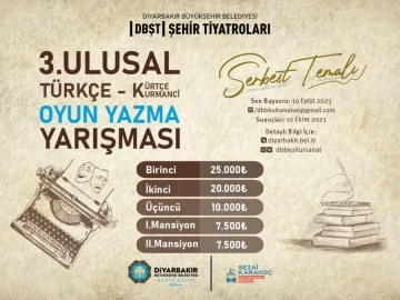 3. Ulusal T&uuml;rk&ccedil;e-K&uuml;rt&ccedil;e oyun yazma yarışması