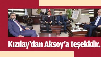 KIZILAY&rsquo;DAN AKSOY&rsquo;A TEŞEKK&Uuml;R...