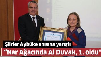 ŞİİRLER AYB&Uuml;KE ANISINA YARIŞTI &ldquo;NAR AĞACINDA AL DUVAK, 1. OLDU&rdquo;