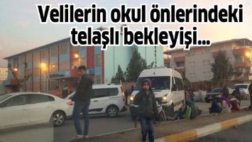 Velilerin okul &ouml;nlerindeki telaşlı bekleyişi&hellip;