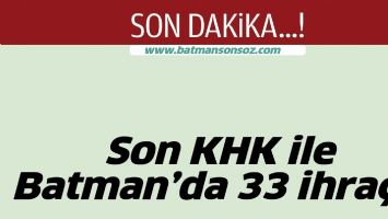 SON KHK İLE BATMAN&rsquo;DA 33 İHRA&Ccedil;&hellip;