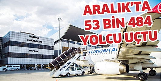 ARALIK&rsquo;TA 53 BİN 484 YOLCU U&Ccedil;TU
