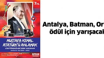 ANTALYA, BATMAN, ORDU, &Ouml;D&Uuml;L İ&Ccedil;İN YARIŞACAK