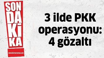 3 İLDE PKK OPERASYONU: 4 G&Ouml;ZALTI