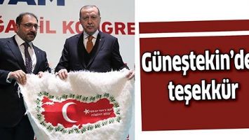 G&Uuml;NEŞTEKİN&rsquo;DEN TEŞEKK&Uuml;R