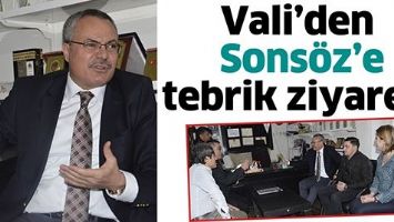 VALİ DENİZ&rsquo;DEN SONS&Ouml;Z&rsquo;E TEBRİK ZİYARETİ