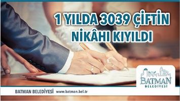 3 BİN 39 &Ccedil;İFTİN NİK&Acirc;HI KIYILDI
