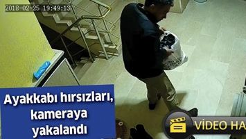 AYAKKABI HIRSIZLARI, KAMERAYA YAKALANDI