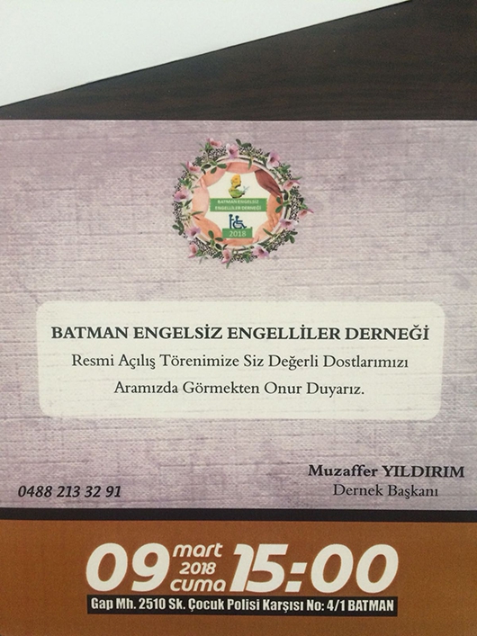 ENGELSİZLER DERNEĞİ A&Ccedil;ILIYOR