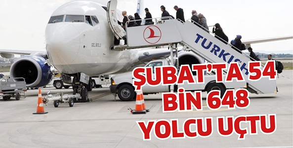 ŞUBAT&rsquo;TA 54 BİN 648 YOLCU U&Ccedil;TU&hellip;