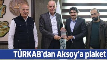 T&Uuml;RKAB&rsquo;DAN AKSOY&rsquo;A PLAKET