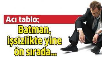 BATMAN, İŞSİZLİKTE YİNE &Ouml;N SIRADA&hellip;